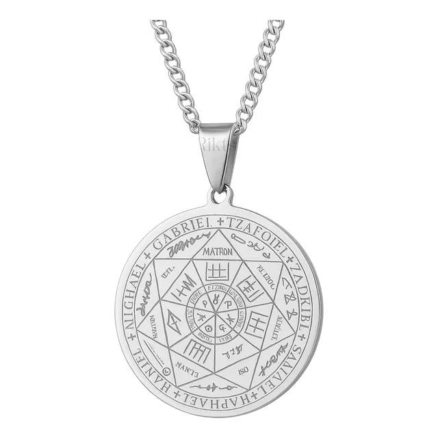 Collar + Dije Sello 7 Arcangeles Amuleto Colgante Regalo