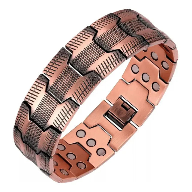 ~ Ys Pulsera De Cobre Para Hombre, Tres Filas De Imán